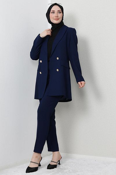GİZ AGİYİM Premium κοστούμι με μπουφάν Navy Blue