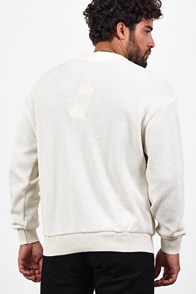 MADZEYMODA Новий сезон Чоловічий кардиган з кишенями та ґудзиками, екрю, трикотаж, Mz89918