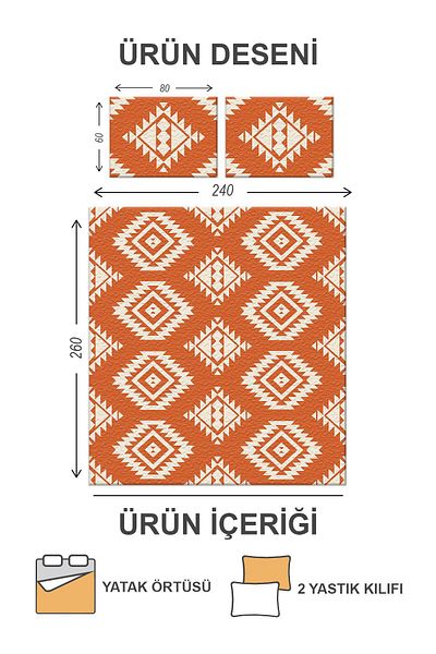 Doruklar Home Collection Modern Patterned Premium Quality Quilted Cotton Filled Velvet Bedspread Set