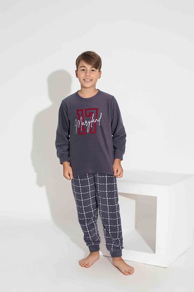 bigiyin Boy's Smoked Fleece Pajama Set - Winter Thick Pajamas