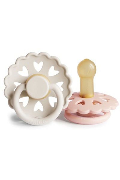 Frigg Fairytale Double Rubber Pacifier - Cream/Blush 6-18 Months