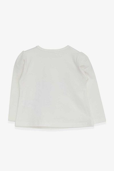 Breeze Baby Girl Long Sleeve T-Shirt Kitten Printed 9 Months-3 Years, Ecru