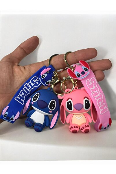 GLANZEND 2'li 3d Lüks Disney Lilo Ve Stitch Çift Anahtarlığı, Çanta Aksesuarı