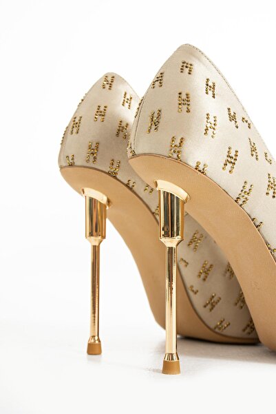 FOLLİNİ Kadın Hakiki Deri Stiletto Krem