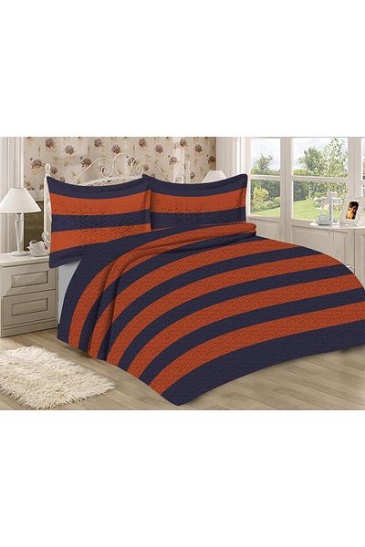 Doruklar Home Collection Modern Patterned Premium Quality Quilted Cotton Filled Velvet Bedspread Set