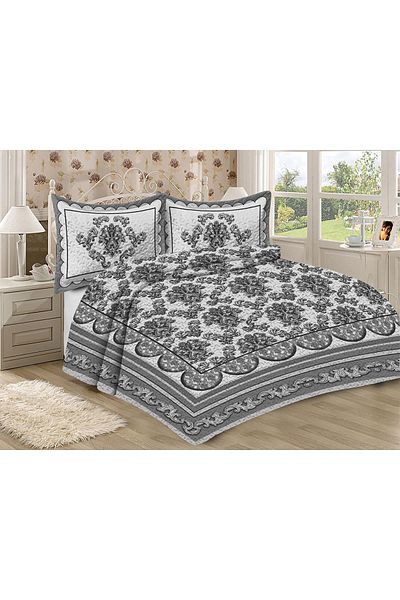Doruklar Home Collection Modern Patterned Velvet Fabric - Double Quilted Bedding Set