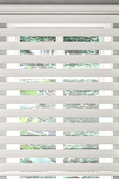 Özel Jaluzi Ekru Dar Piliseli Zebra Perde