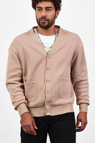 MADZEYMODA New Season Ανδρική πλεκτή ζακέτα με κουμπιά με κουμπιά Mz89918