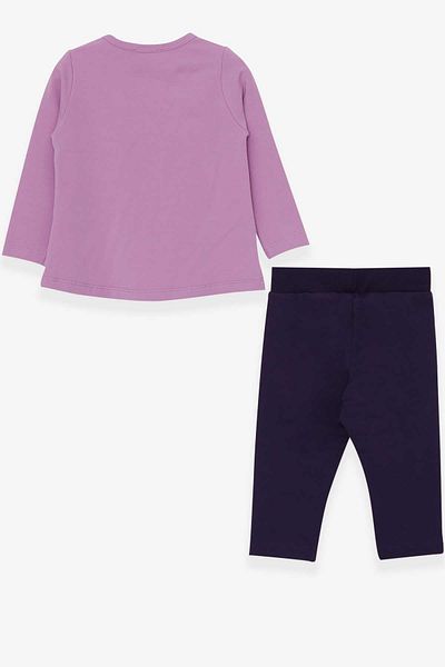 Breeze 9 Months-3 Years Baby Girl Tights Printed Set - Purple