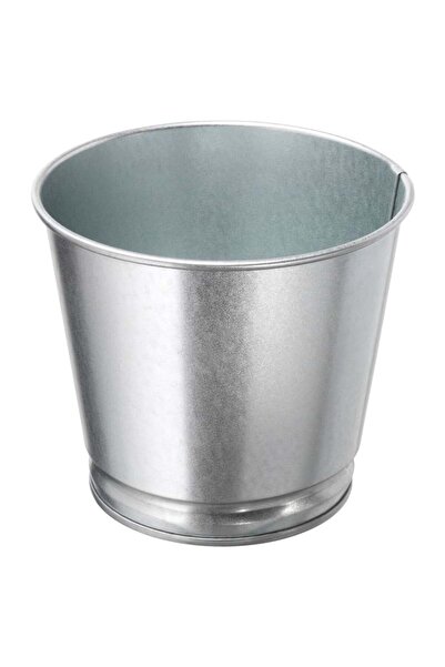 IKEA Galvanizli Gümüş Renk Saksı Bitki Çiçek Saksısı 9 Cm Çelik Gri Saksı