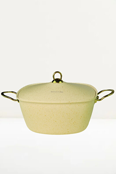Evren Cream Kare Derin Tencere 24 Cm (Granit Kapak)