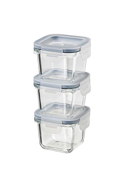 IKEA 365 Kapaklı 3'lü Saklama Kabı Cam 180 ml 80444946