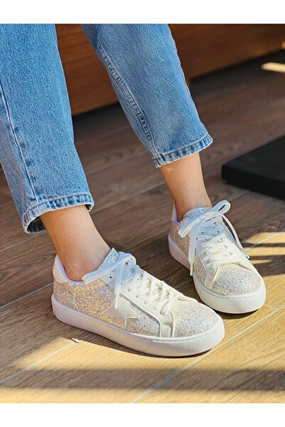 Miss dark Kadın Taşlı Yıldız Desenli Spor Ayakkabı