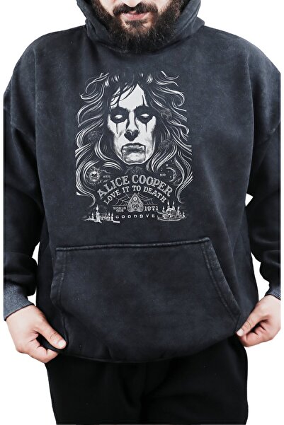 Fuddy Moda سويت شيرت بقلنسوة كبير الحجم مطبوع للجنسين من أليس كوبر