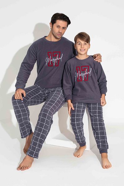 MEBA Σετ Πιτζάμες Ανδρικές και Παιδικές - Fleece Wellsoft Forward Value με δύο κουμπιά