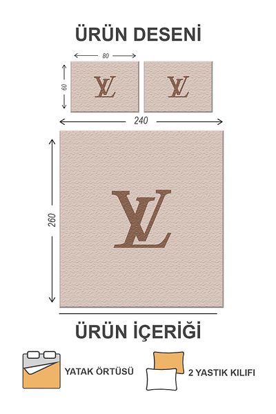 Doruklar Home Collection Modern Patterned Premium Quality Quilted Cotton Filled Velvet Bedspread Set