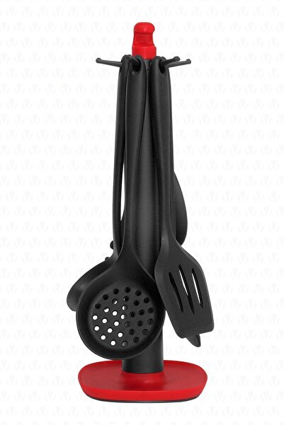 valletta 7 Piece Claris Spatula Set - Black with Stand