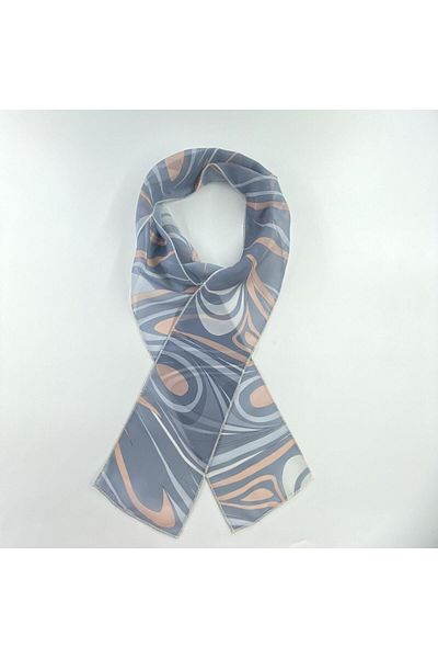 Tedz Collection PAREDORA Deep Waves Pink Gray Hippie Scarf