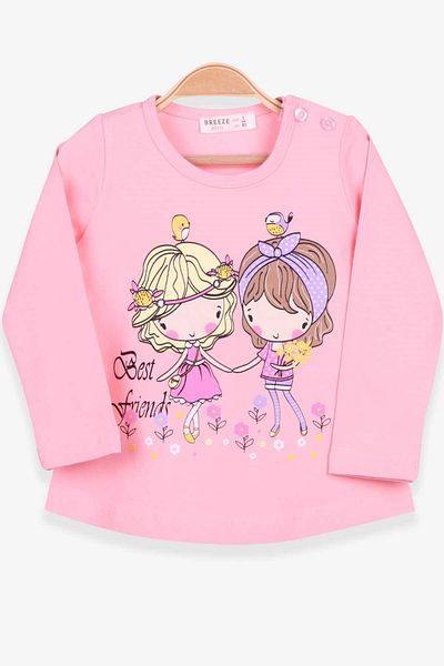 Breeze 1-4 Years Girl's Printed Long Sleeve T-Shirt - Powder