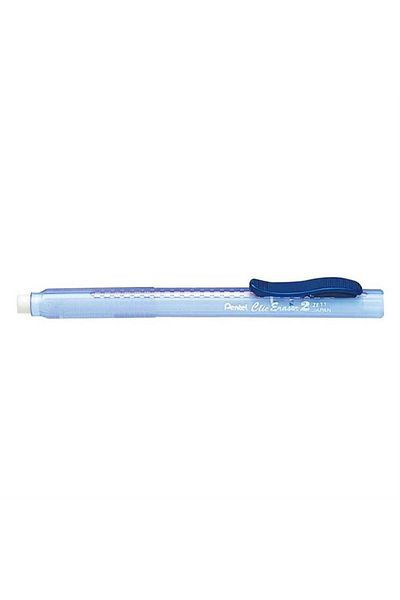 Pentel Sliding Pencil Eraser Blue with Transparent Body Yze-11T-B