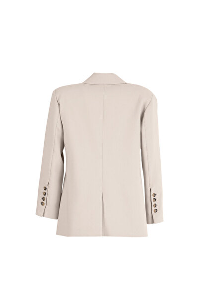 Pilea Lauren Draped Ecru Blazer Jacket