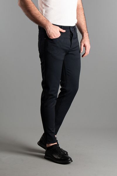 JR9 Men's Navy Blue Extra Flexible Linen Pants 5165
