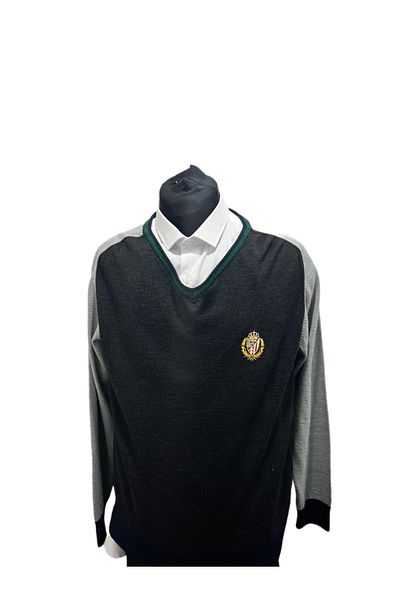 SÜVARİ Comfortable Fit Sleeve Patch Detailed Cotton (Wide) V-Neck Thin Knit Sweater