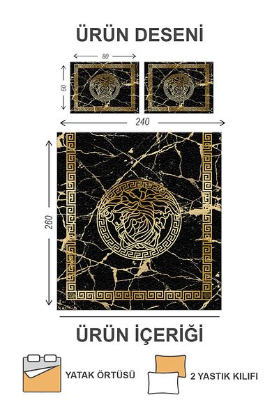 Doruklar Home Collection Modern Patterned Premium Quality Quilted Cotton Filled Velvet Bedspread Set