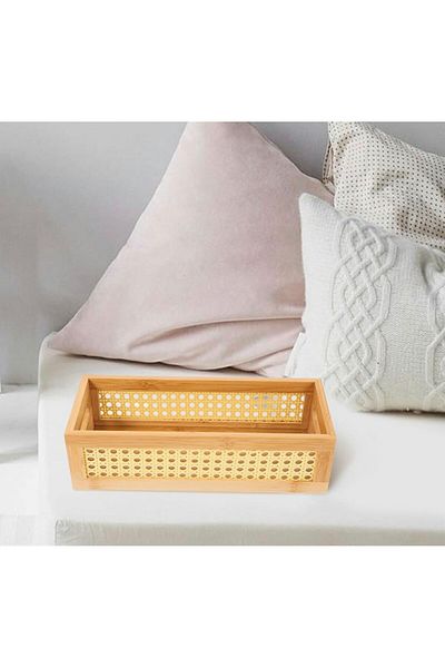 YDGR Stylish Bamboo Square Organizer - 33X22 cm for Kitchen and Home