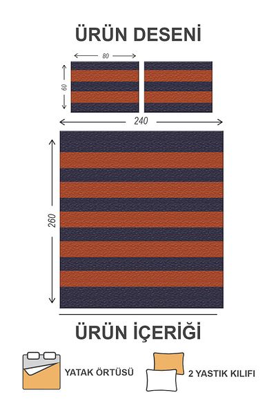 Doruklar Home Collection Modern Patterned Premium Quality Quilted Cotton Filled Velvet Bedspread Set
