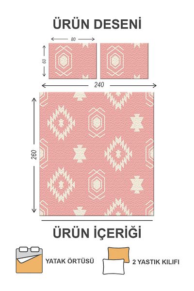 Doruklar Home Collection Modern Patterned Premium Quality Quilted Cotton Filled Velvet Bedspread Set