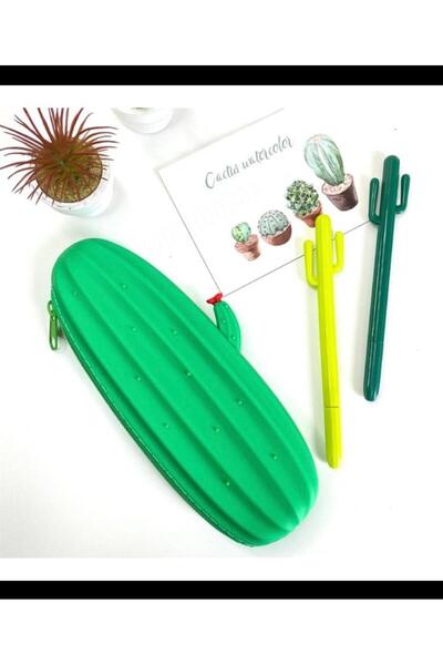Mikro silikon kaktüs desenli kalemlik kalem kutusu