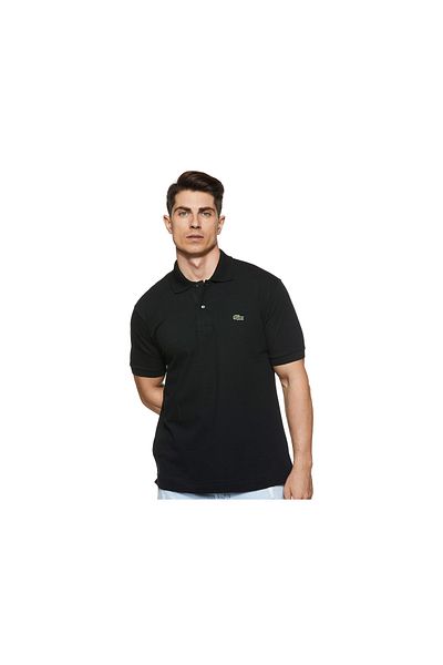 Lacoste Schwarzes Herren-T-Shirt mit klassischer Passform und Polokragen L 1212031 t5