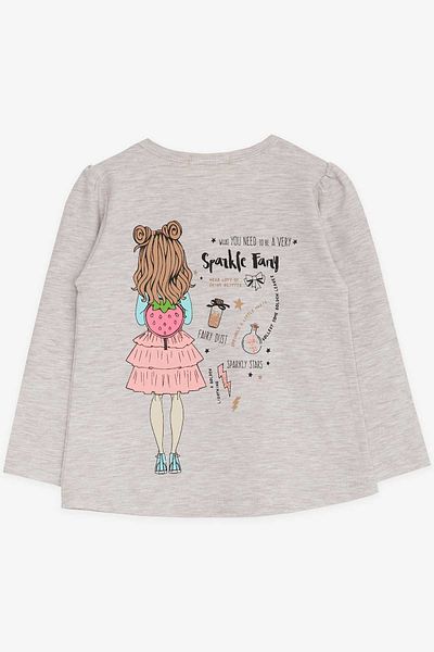 Breeze Girl's Long Sleeve T-Shirt Printed 1-4 Years, Beige Melange