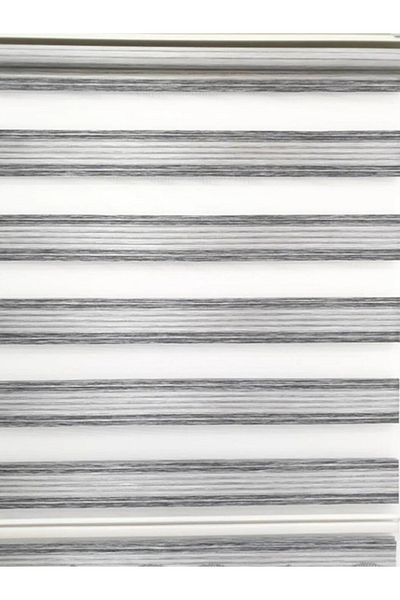 Özel Jaluzi Bamboo Wide Pleated Color Gradient Bamboo-Gray Zebra Rz-66005