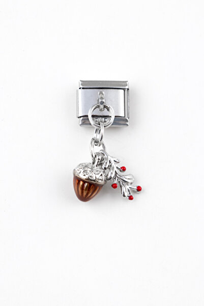 Sortie Aksesuar Fındık Ve Kokina Figürlü Paslanmaz Çelik Italyan Charm Bilekl...