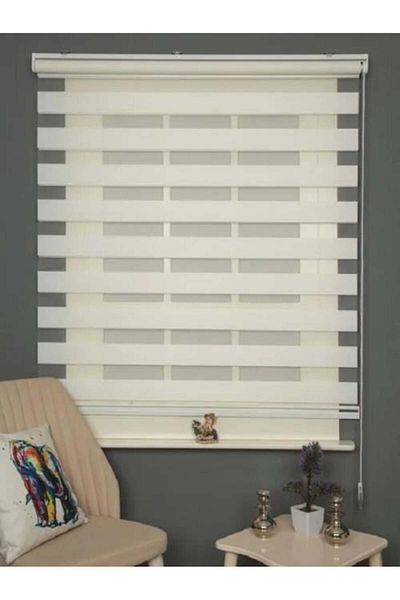 Özel Jaluzi Imported White Plain Zebra Roller Blinds