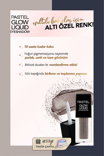 Pastel Glow Liquid Eyeshadow 223 + Nail Polish 13 + Togin Bag - Mix Set