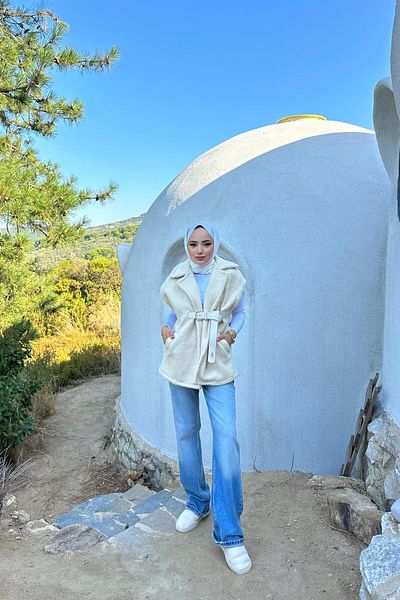 QUQA Ecru Angora Vest