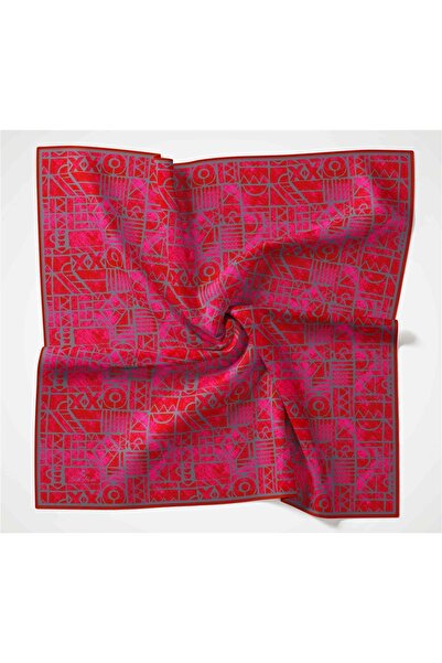 Silk Home Soft Scarf 36696 Pink Red Mixed Pattern