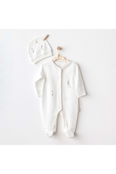 andywawa Erkek Bebek Tulum Takım Ecru
