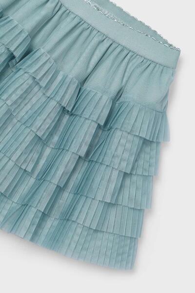 MAYORAL Green Winter Girl's Pleated Tulle Skirt