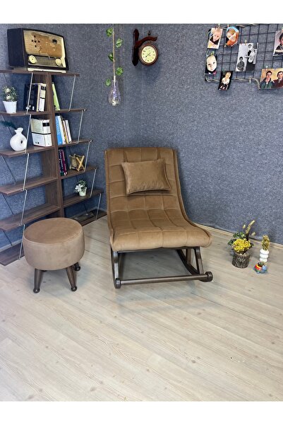 Asedia Miskin PUFLU Ceviz Sallanan Sandalye Dinlenme Koltuğu baba koltuğu