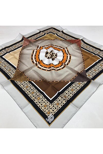 Levidor Eșarfă din mătase Tivil cu model maro 20446