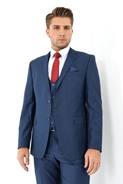 Presto Men's Slimfit Blue Suit - with Vest, 6 Drop P, 578-304