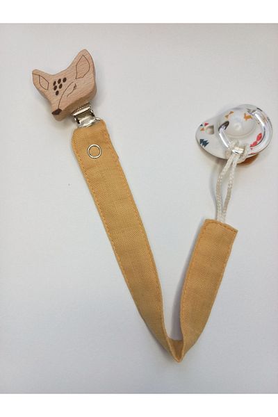 sbbaby Muslin Baby Bib Pacifier Holder with Wooden Clip