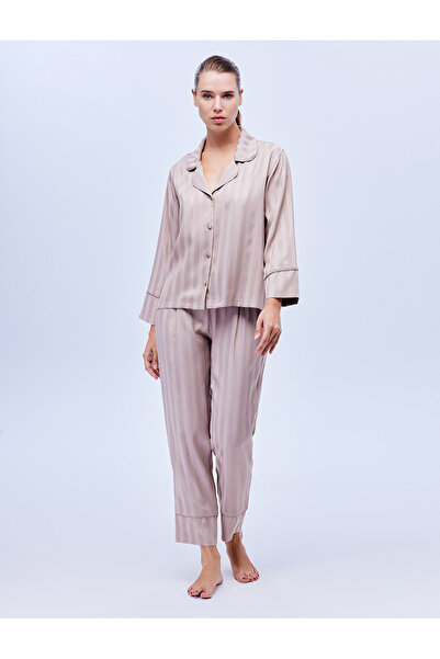 BONJOUR MADAME Σετ νυχτικών Mink - Σετ πουκάμισο και παντελόνι 2 τεμαχίων 1629