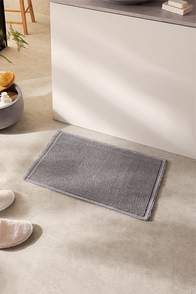 Ocean Home Textile Χαλάκι μπάνιου Boucle Βαμβακερό Γκρι Χρώμα που πλένεται 40x60