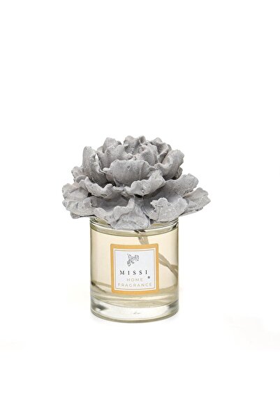 Missi 200 ml Gri Seramik Çiçek Taşlı Black Orchid Oda Kokusu