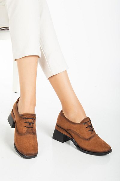 Dilimler Ayakkabı Tan Suede Ready Sole - Lace-Up Women's Casual Shoes